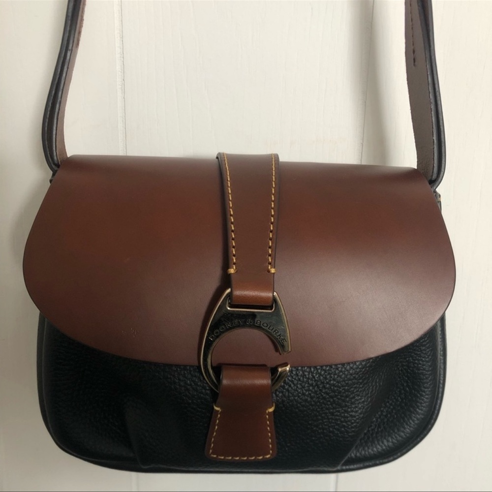 Dooney & Bourke Pebbled Grain 2 Tone Leather Crossbody Bag